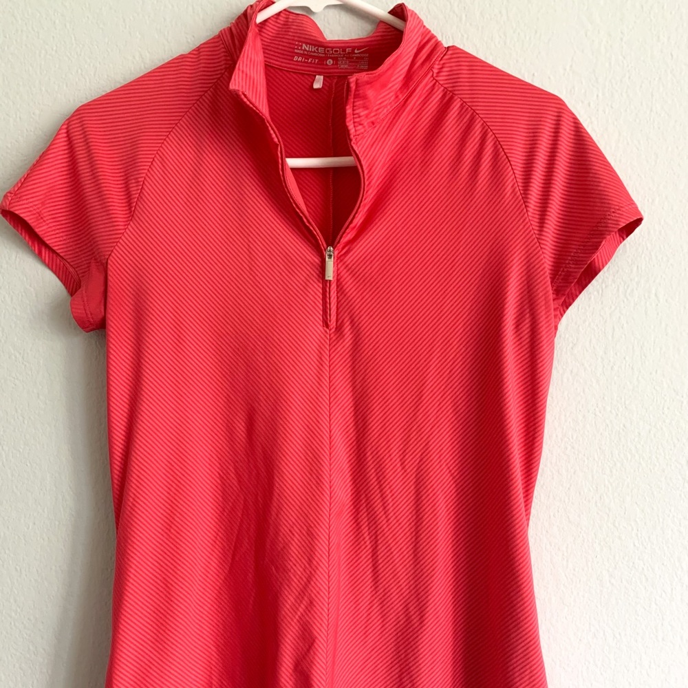 Nike Golf Dry Fit Shirt Zip Short Sleeves Size Sm